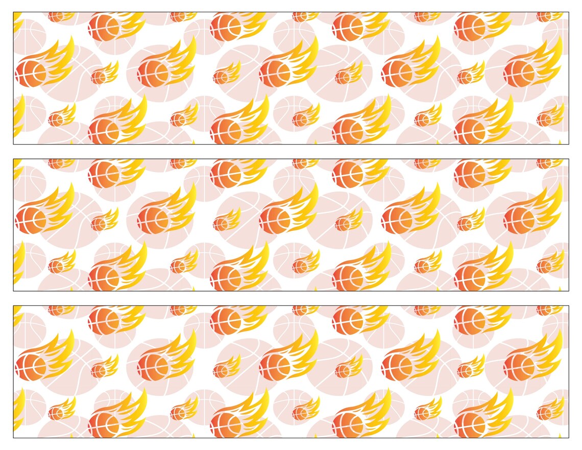 Basketball Bulletin Board Border 4 Printable Designs Etsy