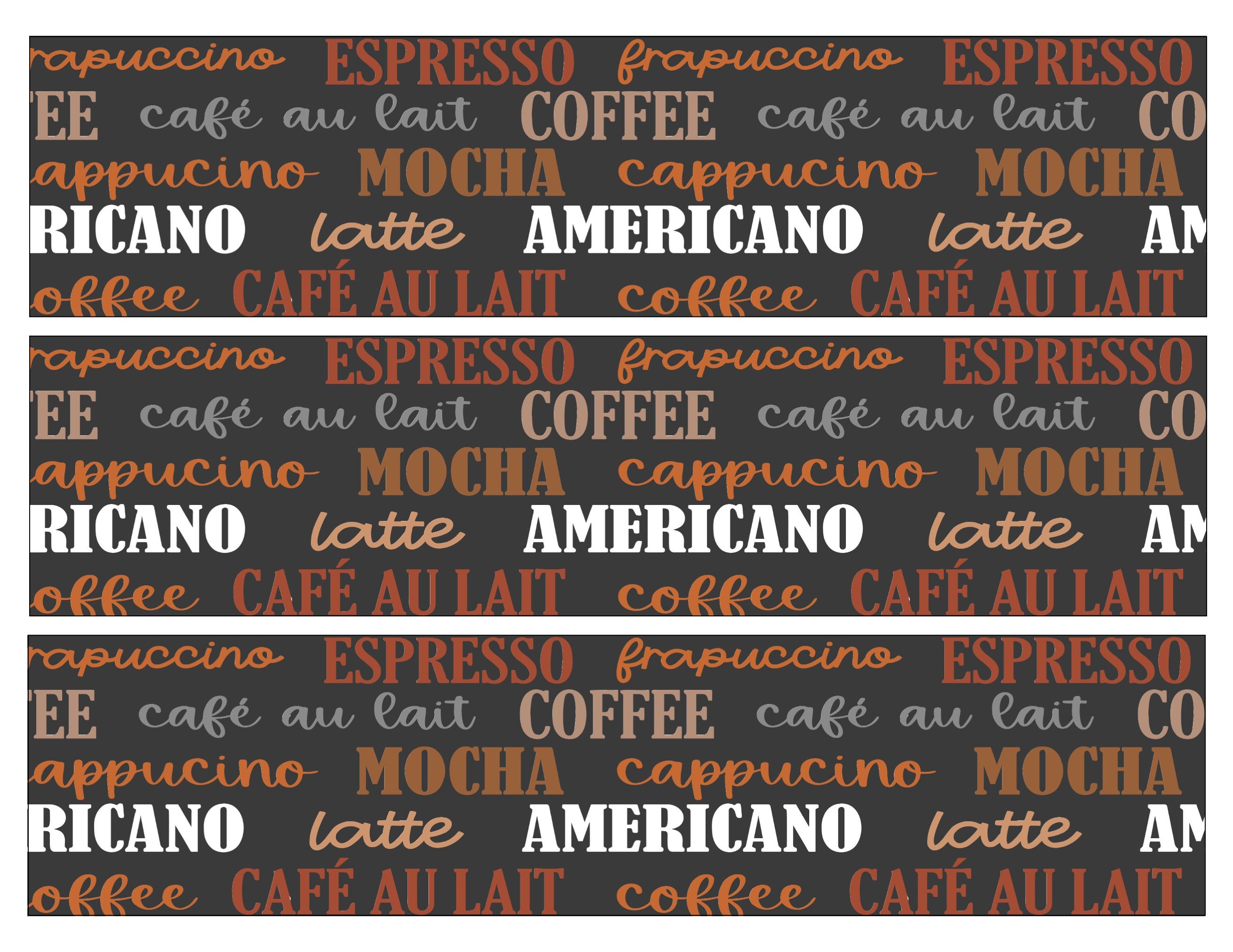 Coffee dark Bulletin Board Border 5 Printable Designs - Etsy
