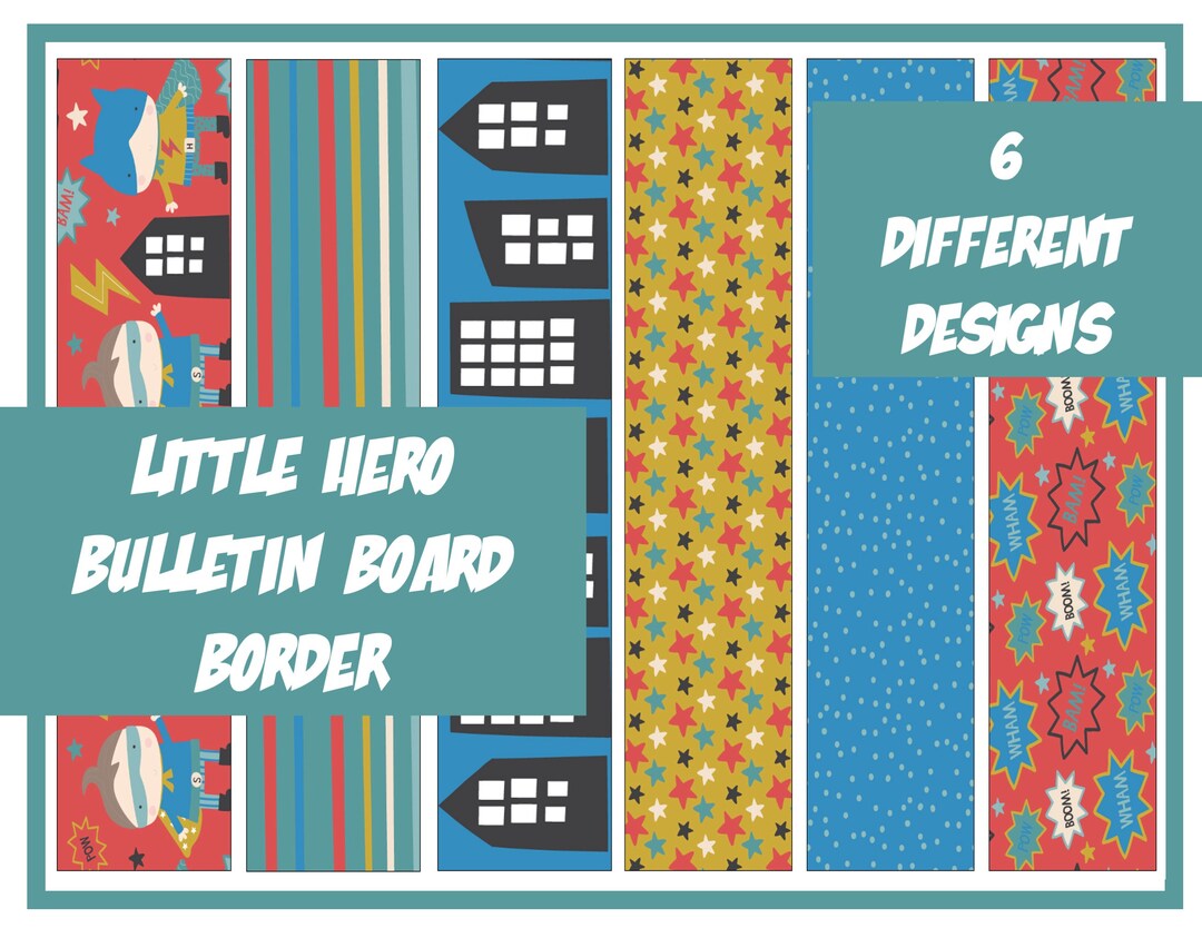 Little Hero Bulletin Board Border 6 Printable Designs - Etsy