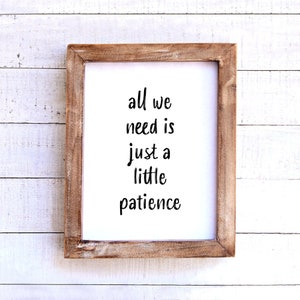 Patience Take That Script Heart Song Lyric Quote Print