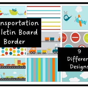 Transport Bulletin Board Border 9 druckbare Designs
