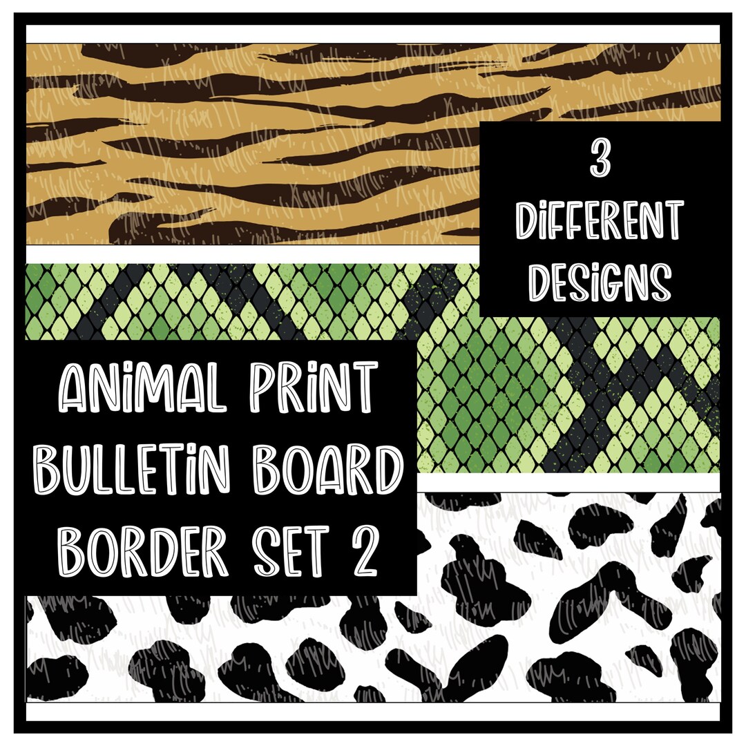 Animal Print Bulletin Board Border 3 Printable Designs - Etsy