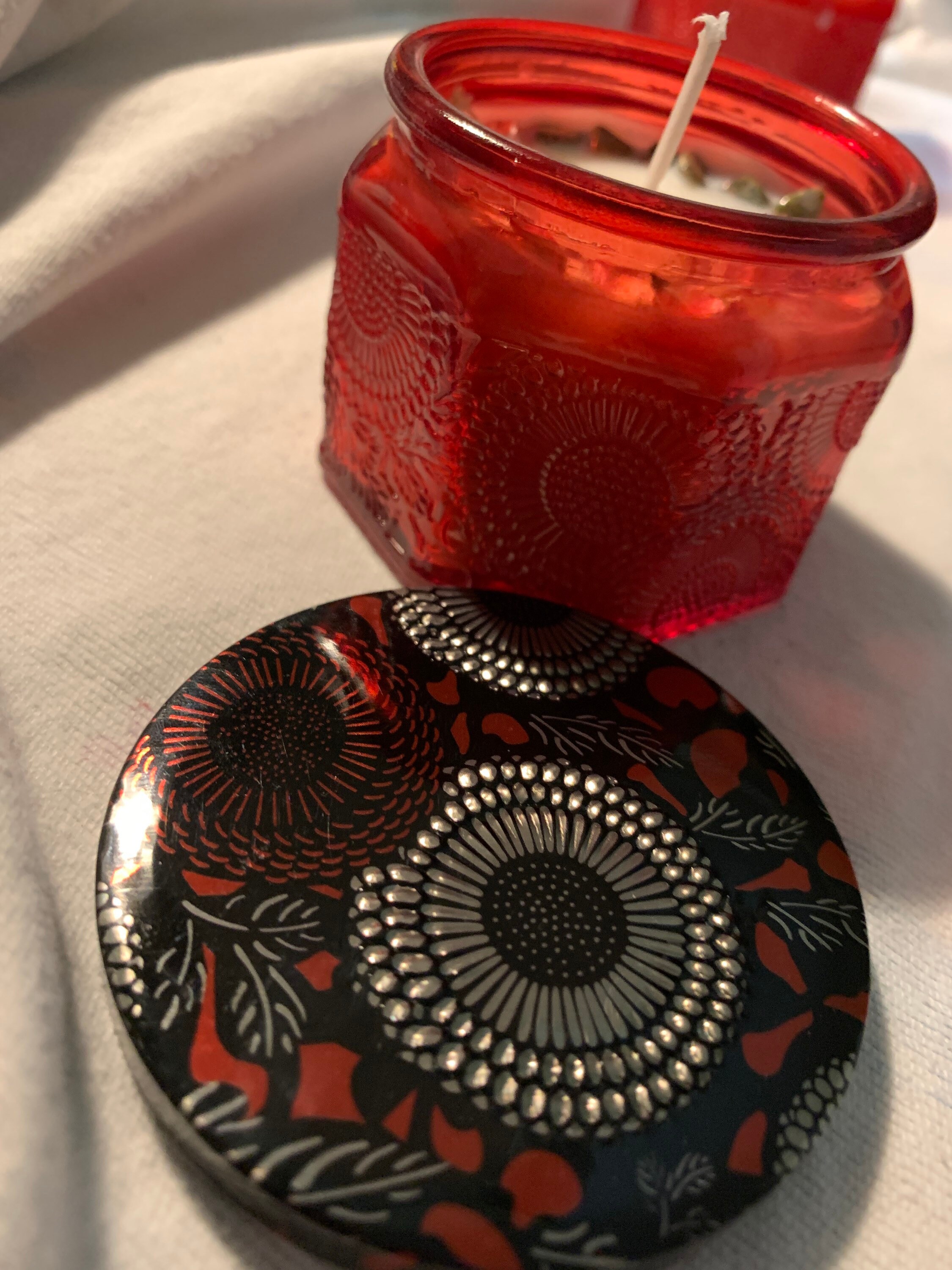 Candle with herbs Etsy