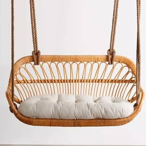 Rattan hanging sofa, bamboo hanging chair, cane wicker hanging chair, Rattan Swinging sofa