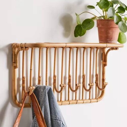 Rattan Bamboo Wall Hook Wall Hanger Cane Wall Hooks Etsy