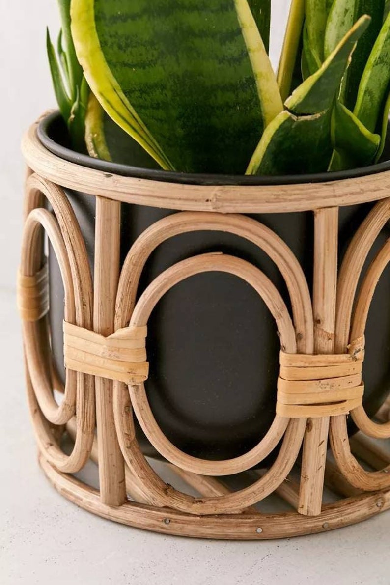 Rattan Planter Rattan Bamboo Plant Stand Wicker Plant Stand Etsy