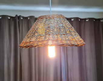 Rattan Lamp Shade, Cane Pendant Lamp, Wicker boho lamp shade