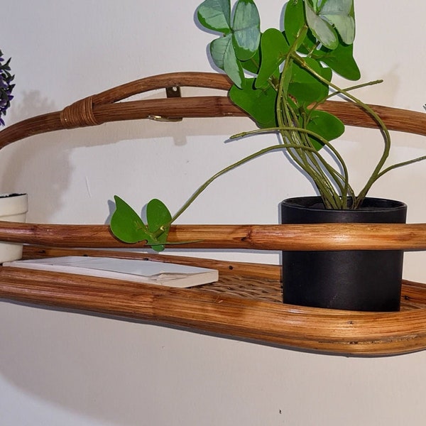 Bamboo wall Shelf,Rattan wall shelf,Cane wall shelf,Bamboo wall planter,Rattan bamboo wall shelf