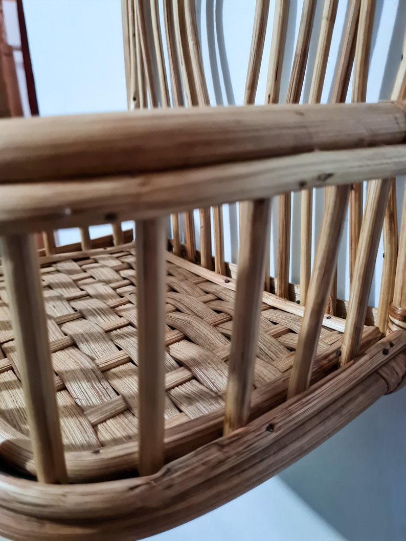 Rattan Wall Shelf Bamboo Cane Arc Wall Shelf Vintage Wall Etsy