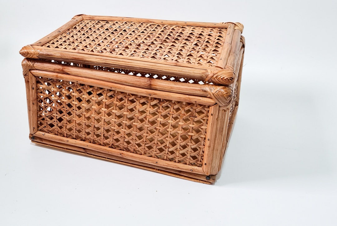 Wicker Storage Box With Lid, Rattan Storage Box, Kid's Toy Storage Box