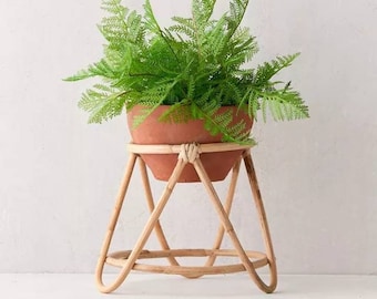 Rattan plant stand, Bamboo planter, Wicker plant stand,Cane planter, Wooden flower stand