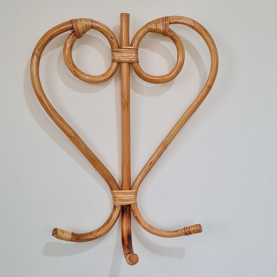 Rattan Bamboo Wall Hook Rattan Wall Hanger Wooden Clothing Entryway Hanger Etsy