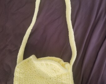 Yellow crochet purse, cottage core