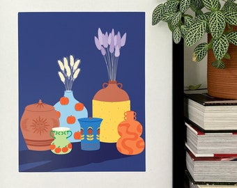 Pots and pottery physical wall art print