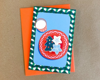 Christmas Cookies Card, Cookies and Milk Card, Card for Santa
