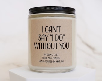 Bridesmaid Wedding Party Soy Candle, With Free Handwritten Card