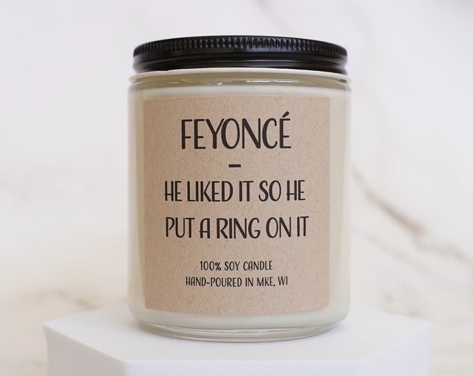 Feyoncé Soy Candle, With Free Handwritten Card, Engagement Gift