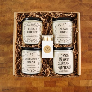 Pick Four Custom Candles Gift Box, Mix and Match Soy Candles, With Free Handwritten Card image 1