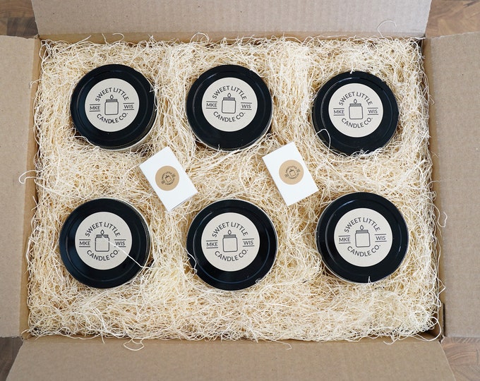 Pick SIX Custom Candles Gift Box, Mother's Day, Mix and Match Soy Candles, With Free Handwritten Card