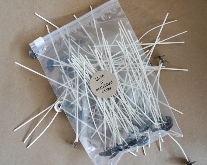 LX 16, 6" Pretabbed Candle Wicks for Votive Candles