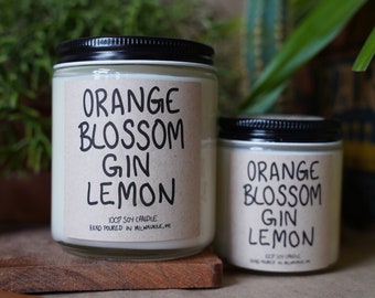 Orange Blossom Gin Lemon Soy Candle, With Free Handwritten Card