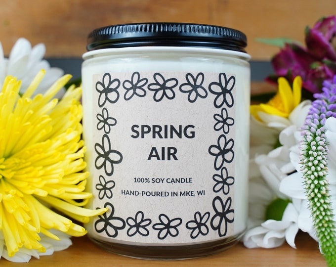 Spring Air Scented Soy Candle, With Free Handwritten Card