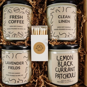 Pick Four Custom Candles Gift Box, Mix and Match Soy Candles, With Free Handwritten Card image 3