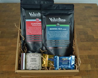 Coffee and Candle Gift Box, Gift Wrapped with Card