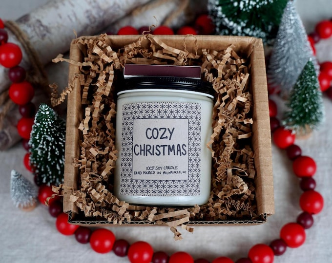 Cozy Christmas, 4oz, 8oz, 16oz, Gift Wrapped with Card