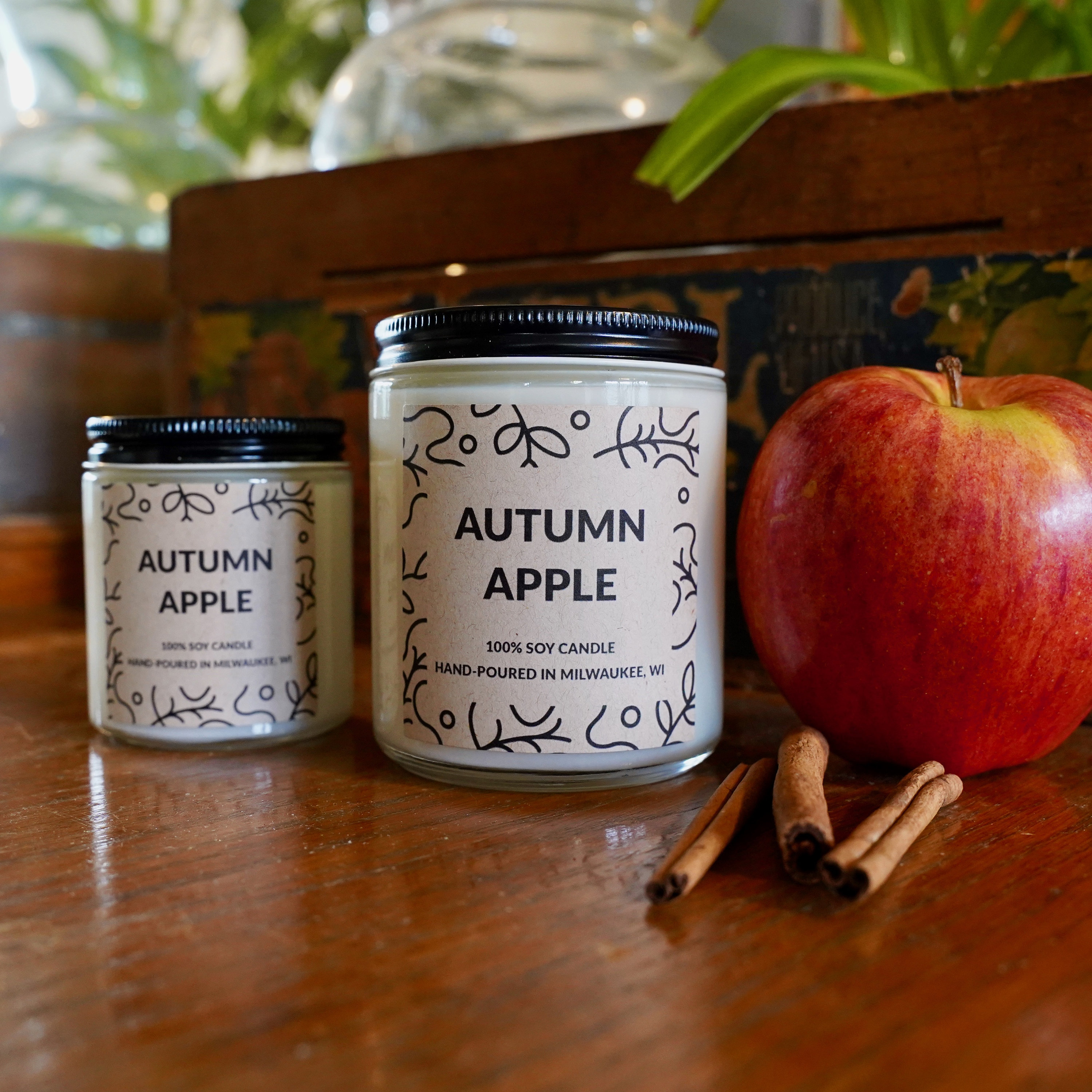 Fresh Apple Scented Soy Candle, With Free Handwritten Card