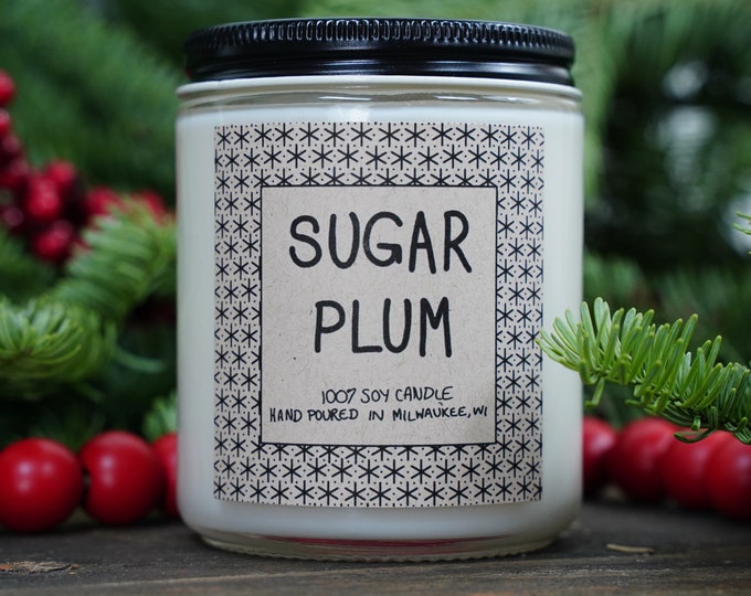 Sugar Plum Soy Candle, With Free Handwritten Card
