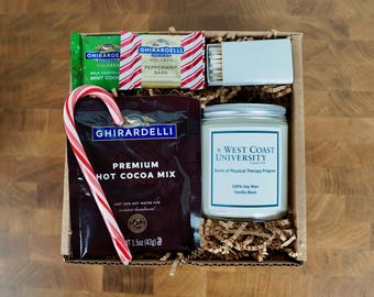 Custom Candle Corporate Gift Box, Winter Gift Box, Gift Wrapped with Card