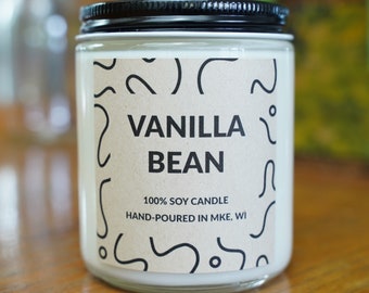 Vanilla Bean Scented Soy Candle, With Free Handwritten Card