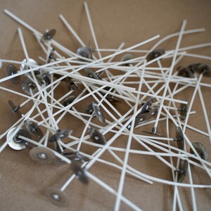 50-Pack LX Series Pretabbed Candle Wicks - Primed Cotton, 20mm X 6mm Puncturing Tabs, 15cm (6") Long, Choose Your Size (LX 10-30)