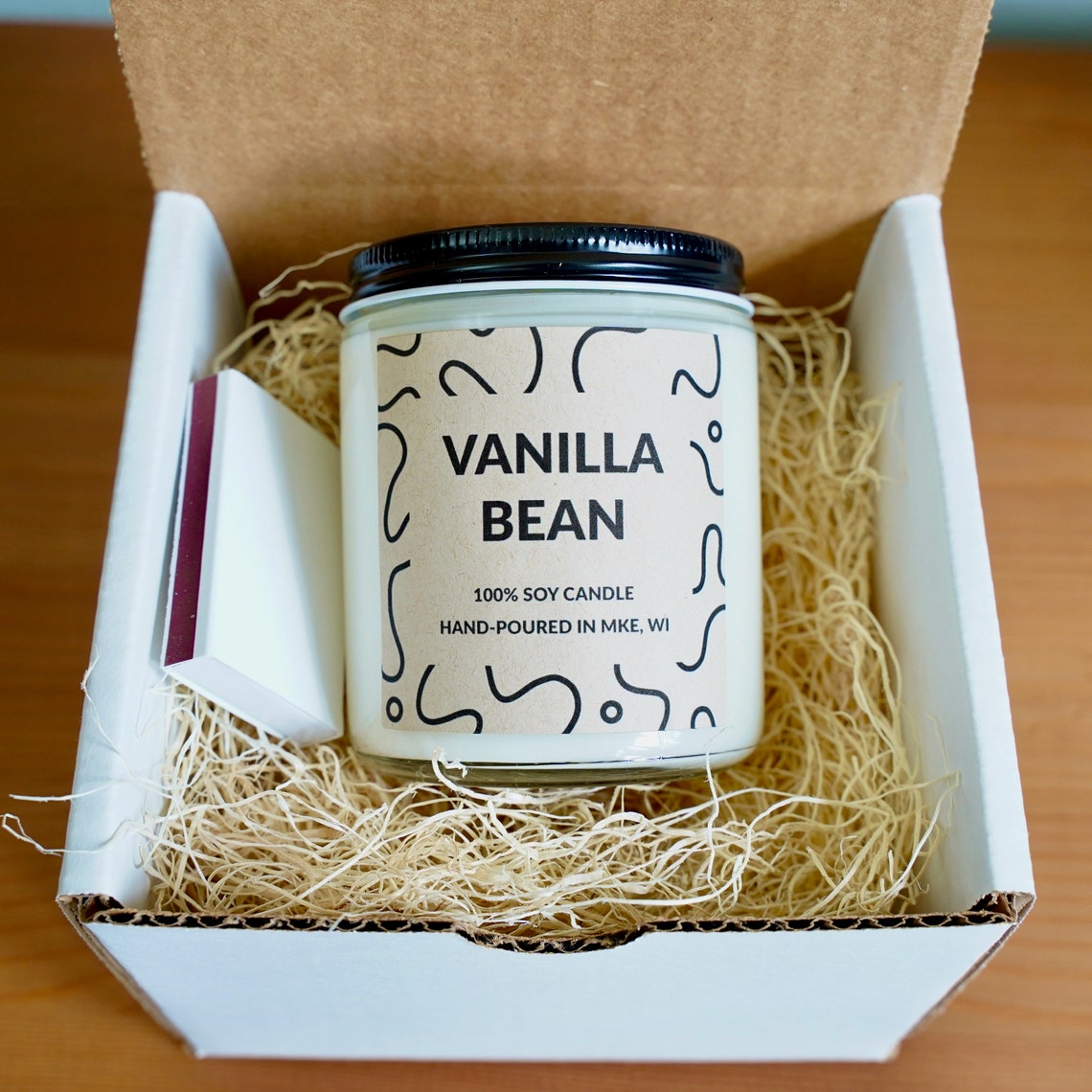 Vanilla Bean Scented Soy Candle With Free Handwritten Card Etsy