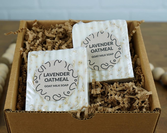 Two Bars of Lavender Soap, Gift Wrapped with Card