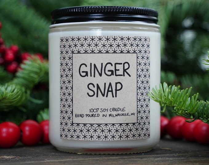 Ginger Snap Soy Candle, With Free Handwritten Card