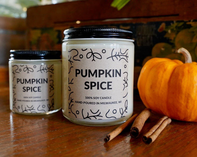 Pumpkin Spice Scented Soy Candle, With Free Handwritten Card
