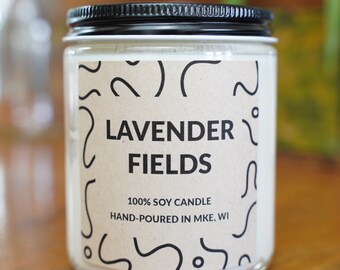 Lavender Fields Scented Soy Candle, With Free Handwritten Card