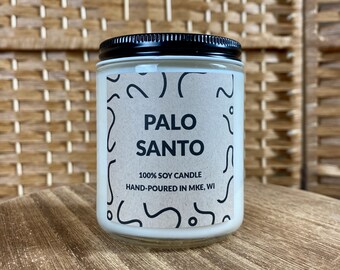 Palo Santo Scented Soy Candle, With Free Handwritten Card