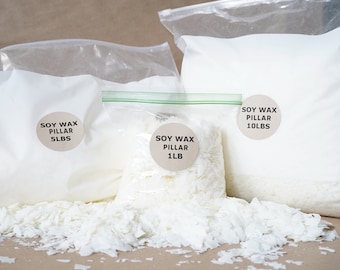 PILLAR Soy Wax, All Natural for Wax Melts, Molds, Votives, and Tarts, 1lb, 5lbs, 10lbs, 20lbs, 30lbs, 45lbs