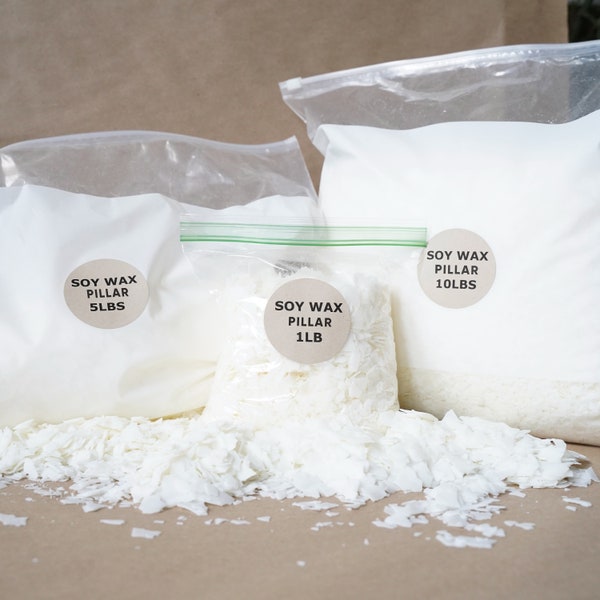 PILLAR Soy Wax, All Natural for Wax Melts, Molds, Votives, and Tarts, 1lb, 5lbs, 10lbs, 20lbs, 30lbs, 45lbs