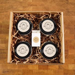 Pick Four Custom Candles Gift Box, Mix and Match Soy Candles, With Free Handwritten Card image 2