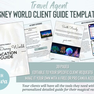 Travel Agent Template, Theme Park Client Vacation Guide Template, Orlando Vacation, Travel Advisor, Travel Templates, Vacation Planner