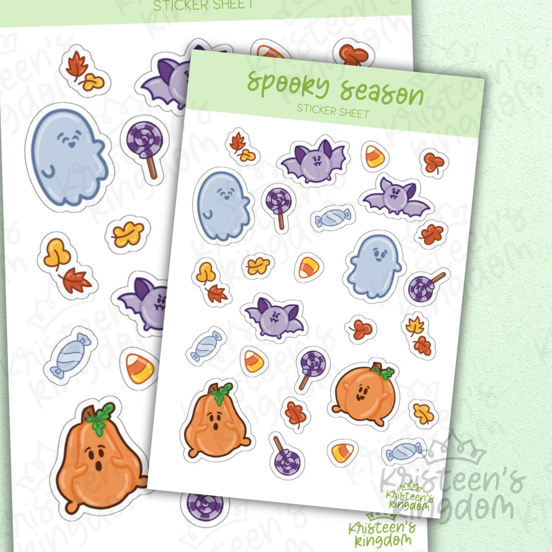 Spooky Season Planner Sticker Sheet // Halloween October Ghost Pumpkin ...