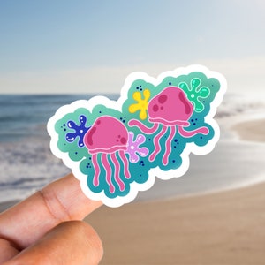 Jellyfish Vinyl Sticker, Waterproof, Laptop, Planner, Water Bottle, Journal, Cell Phone, Tumbler, Movie Stickers, Cute, Sea Animals, Gift