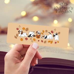Bladwijzer teckel spoken / Halloween herfst herfst unieke paginahouder boek, esthetische leesaccessoires, dierenartscadeau voor lezer