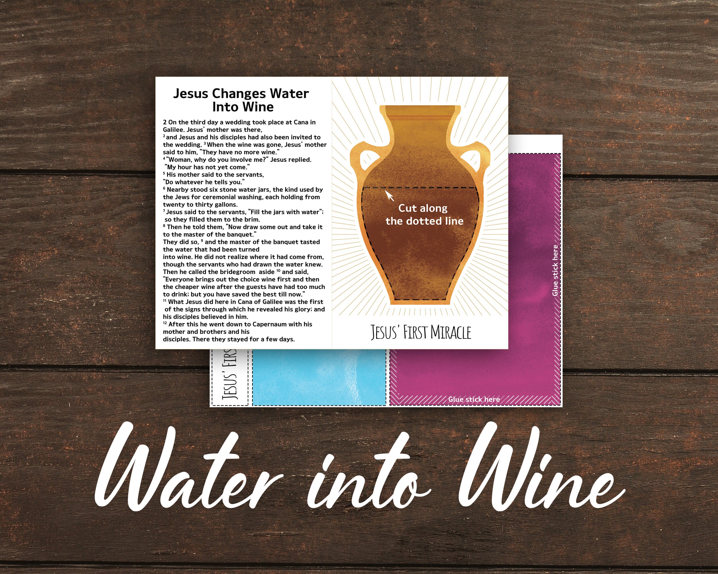 Water Into Wine, Water to Wine, Sunday School, Sunday School Craft ...