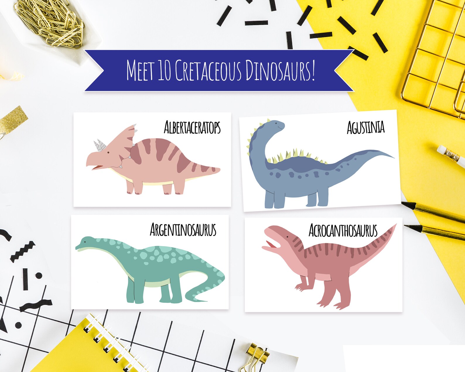 Dinosaur Flash CardsDinosaur cardDinosaur Flashcards Etsy