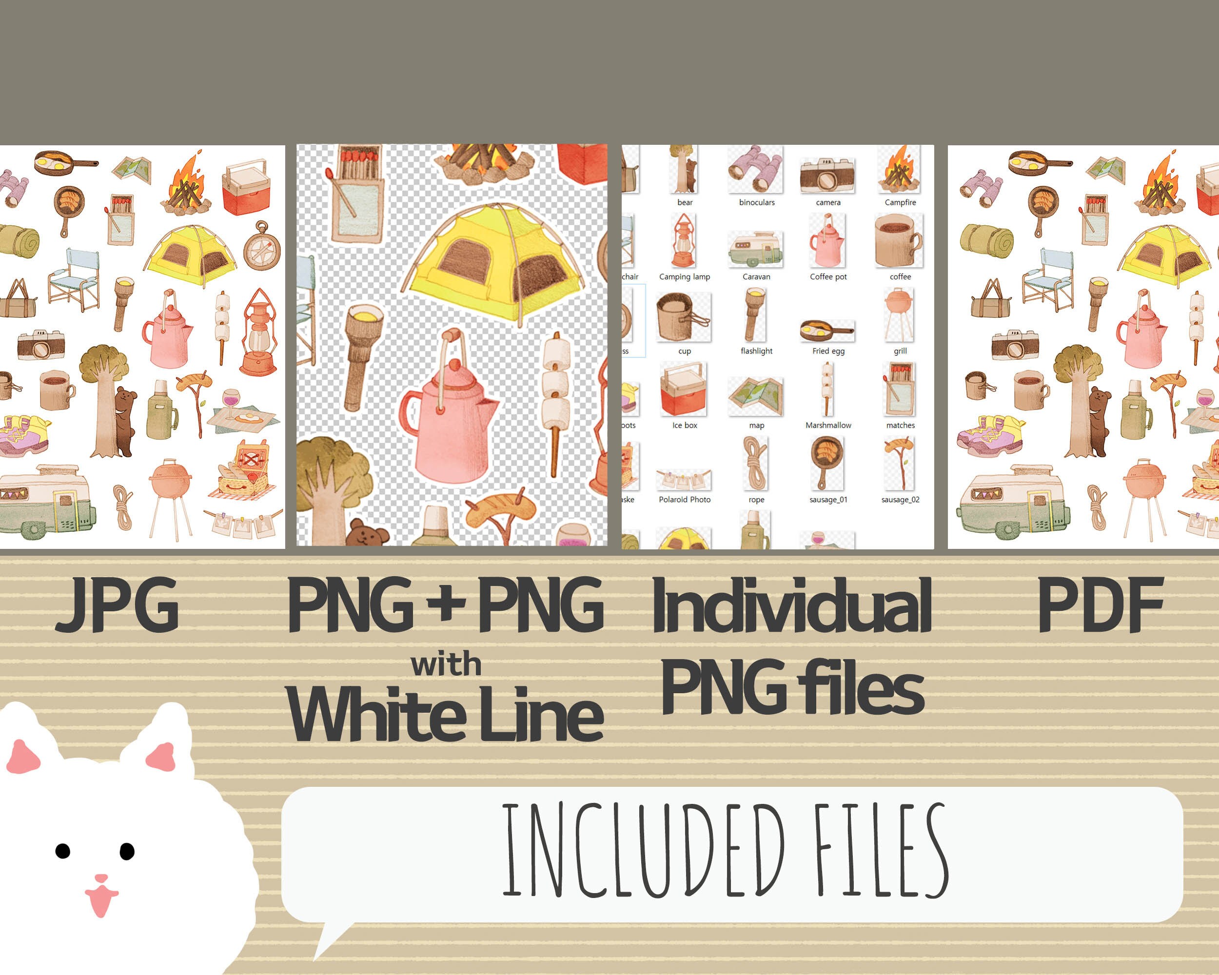 Camping Sticker Craft Camping Printable Sticker,camping Stickers,camp Stickers,camping Clip ...